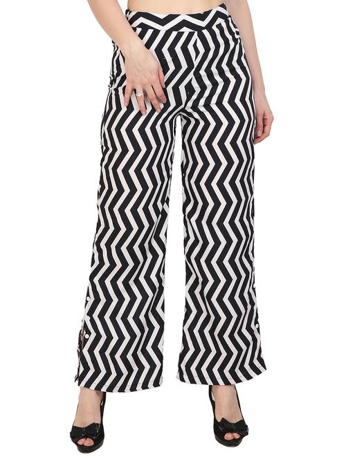 black printed crepe palazzo - 15083544 - Very Small Image - 1