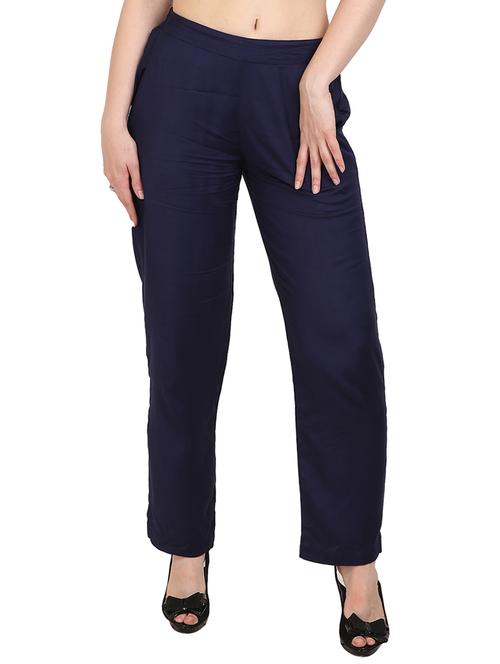 blue viscose palazzos - 15083553 - Very Small Image - 1