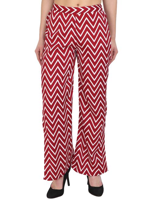 red printed crepe palazzo - 15083555 - Very Small Image - 1