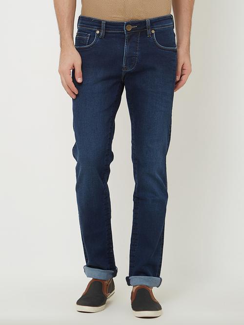blue cotton washed jeans - 15084283 - Very Small Image - 1