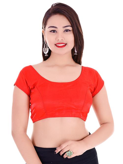 red solid blouse - 15084789 - Very Small Image - 1