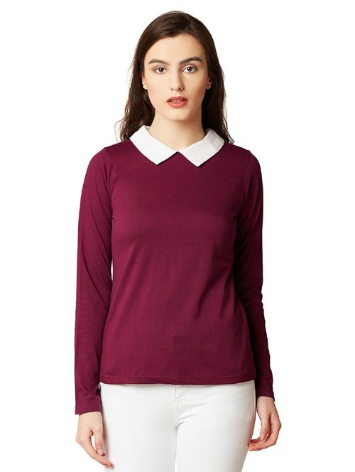 peter pan collar keyhole back top - 15085609 - Very Small Image - 1