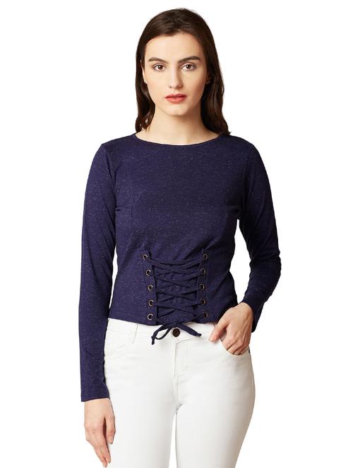 eyelet lace-up corset top - 15085622 - Very Small Image - 1