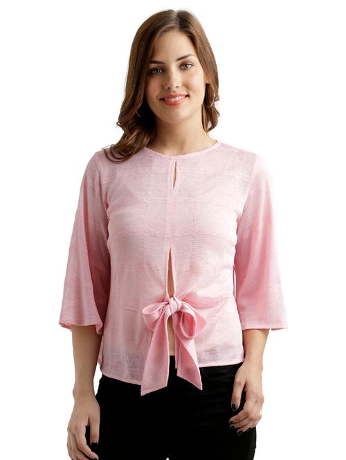 front tie-knot knitted top - 15085655 - Very Small Image - 1