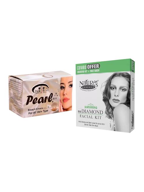 nature's essence ravishing mini diamond facial kit 52g with 60ml, pink root pearl bleach 250g - 15087119 - Very Small Image - 1