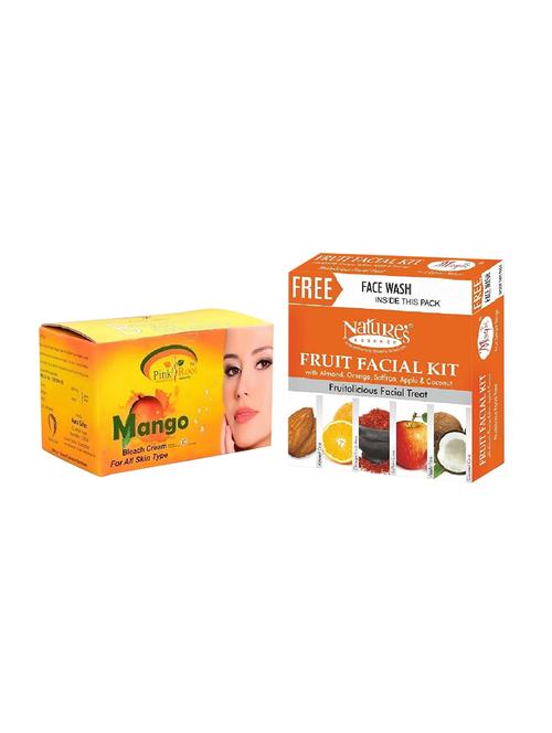 nature's essence fruit facial kit 52g, pink root mango bleach 250g - 15087133 - Very Small Image - 1