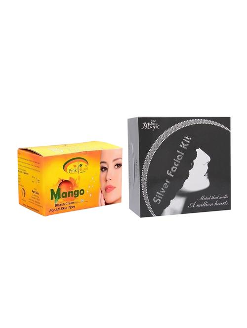 nature's essence silver facial kit 180g, pink root mango bleach 250g - 15087187 - Very Small Image - 1