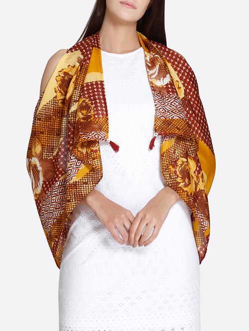brown polyester scarf - 15090413 - Very Small Image - 1
