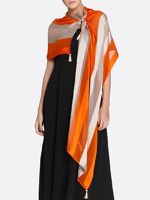 orange polyester scarf - 15090429 - Very Small Image - 1