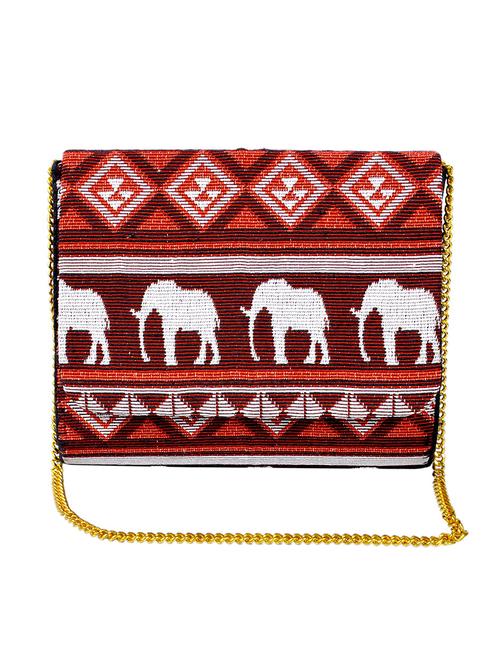 maroon canvas regular clutch - 15090583 - Very Small Image - 1