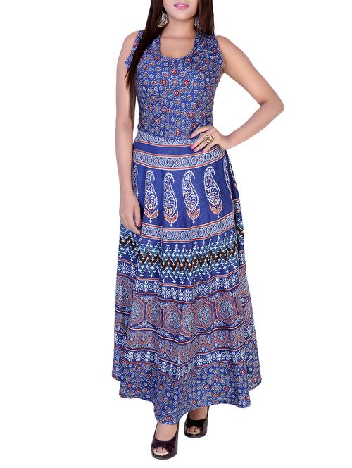 blue rayon a-line kurta - 15091223 - Very Small Image - 1