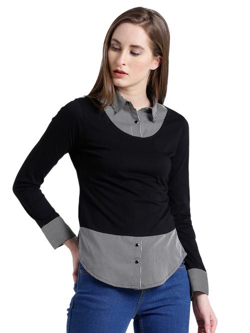 button detail striped pullover - 15092612 - Very Small Image - 1
