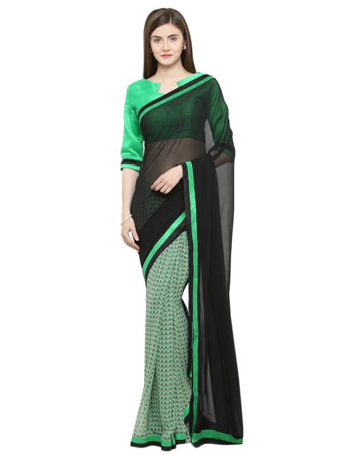 women's printed black colored saree - 15093282 - Very Small Image - 1