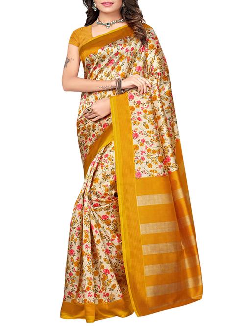 beige art silk mysore saree with blouse - 15094203 - Very Small Image - 1
