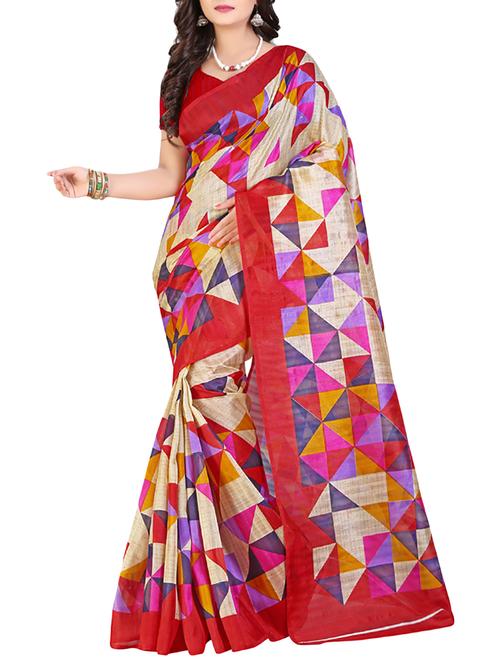 beige art silk mysore saree with blouse - 15094282 - Very Small Image - 1