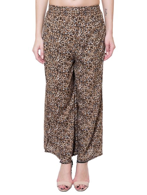 brown printed palazzo - 15096060 - Very Small Image - 1