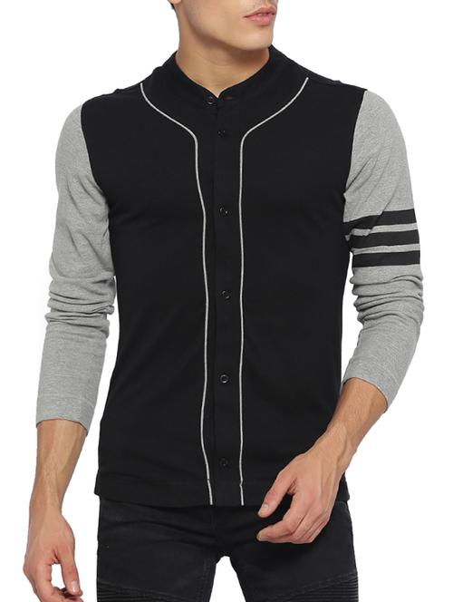 mens color block casual shirt - 15096083 - Very Small Image - 1