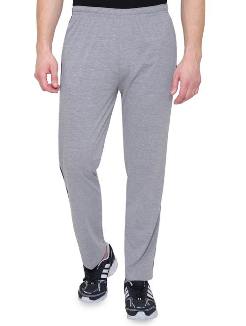 grey cotton  full length track pant - 15096096 - Very Small Image - 1