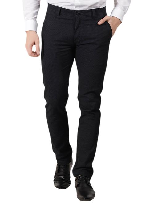 black cotton flat front trousers formal - 15097494 - Very Small Image - 1