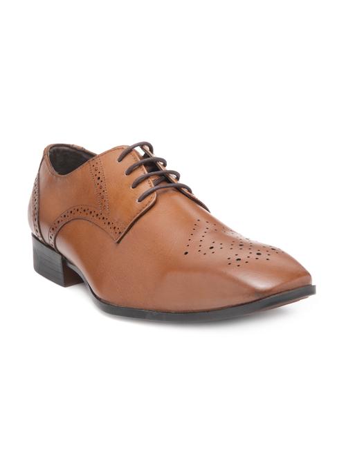 tan leather lace-up derbys - 15098531 - Very Small Image - 1