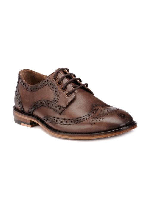 brown leather laceup brouges - 15098624 - Very Small Image - 1