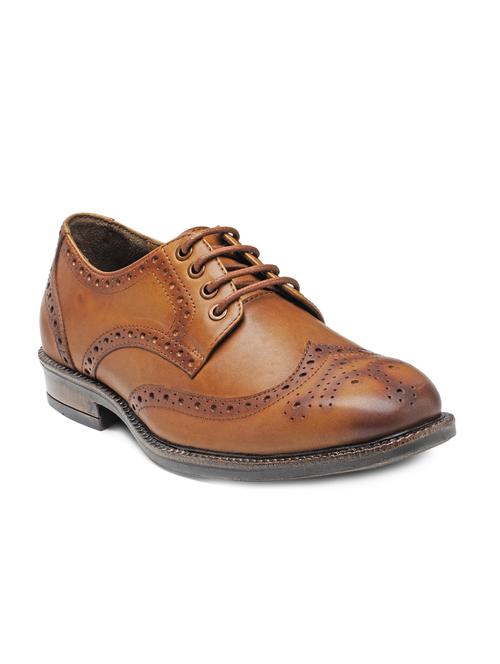 tan leather lace-up derbys - 15098629 - Very Small Image - 1