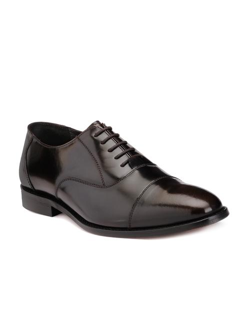 brown leather laceup oxfords - 15099157 - Very Small Image - 1