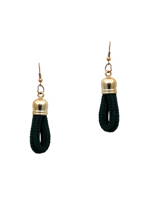 green cotton drop earring - 15099595 - Very Small Image - 1