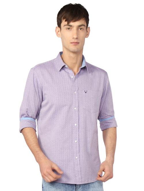 purple cotton casual shirt - 15100118 - Very Small Image - 1