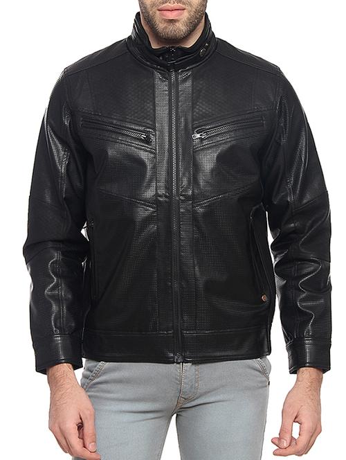 black solid biker jacket - 15102199 - Very Small Image - 1