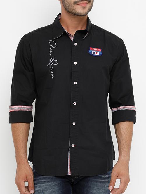 black cotton casual shirt - 15103543 - Very Small Image - 1