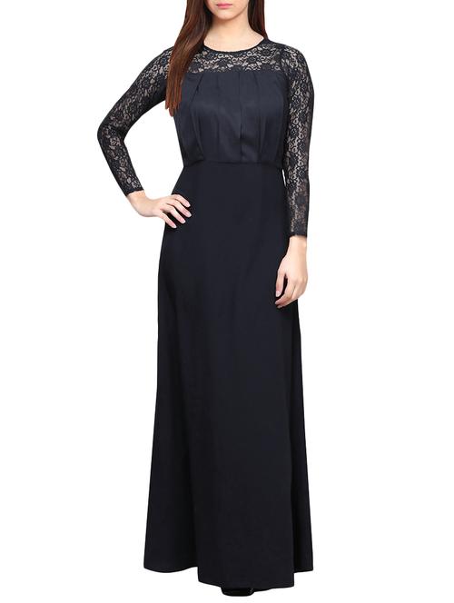 black solid crepe maxi dress - 15104224 - Very Small Image - 1