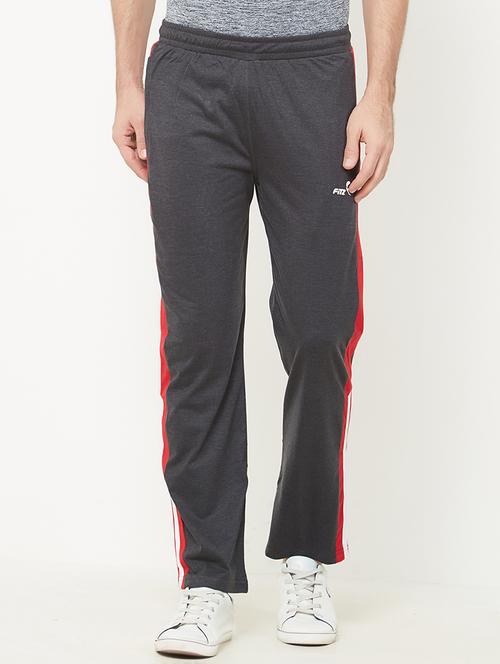 grey cotton  full length track pant - 15104298 - Very Small Image - 1