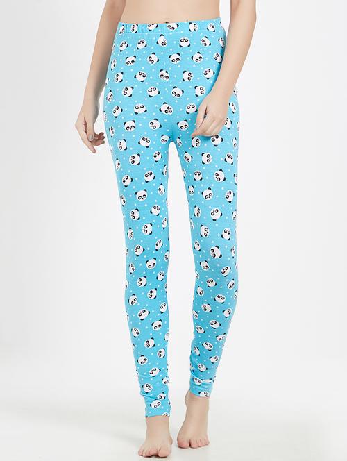 blue printed cotton leggings - 15106138 - Very Small Image - 1
