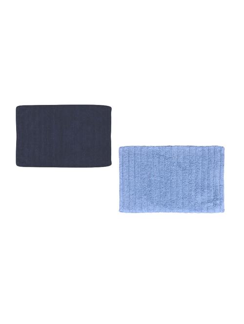 ribbed cotton mat set of 2, 830 gsm, (blue) - 15106290 - Very Small Image - 1