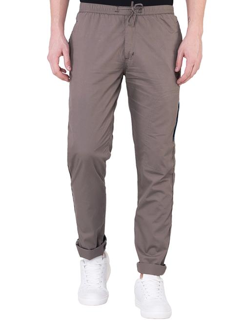 grey cotton  full length track pant - 15107111 - Very Small Image - 1