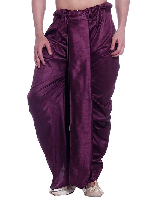 purple silk blend dhoti - 15107185 - Very Small Image - 1