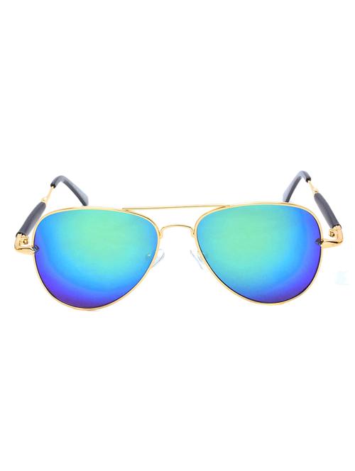 stacle flash mirror rubber temple pilot sunglasses (st10502|56|blue mirrored lens) - 15107844 - Very Small Image - 1