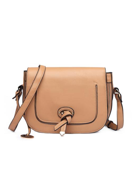 beige leatherette  regular sling bag - 15109148 - Very Small Image - 1