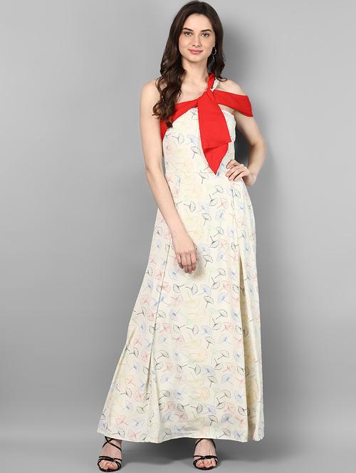 white printed maxi dress - 15109168 - Very Small Image - 1