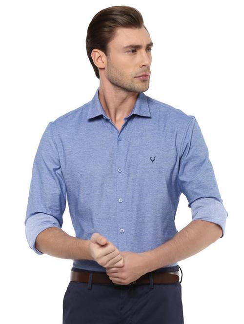 blue cotton casual shirt - 15109653 - Very Small Image - 1