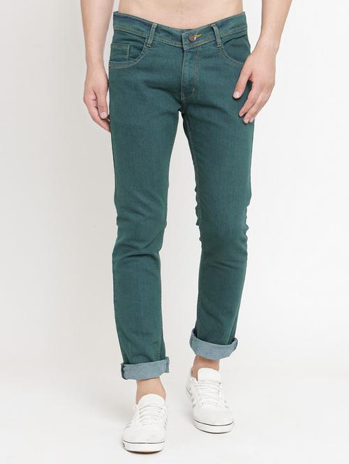 green denim plain jeans - 15110036 - Very Small Image - 1