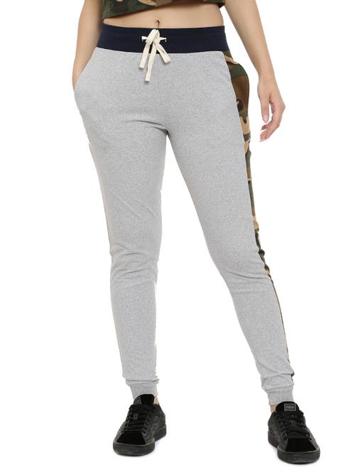 grey solid cotton track pant - 15110319 - Very Small Image - 1
