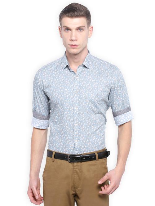 blue cotton casual shirt - 15110406 - Very Small Image - 1