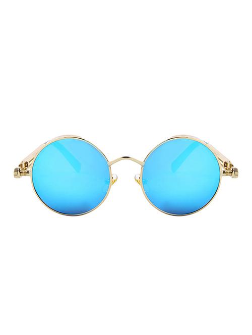 round steampunk sun-glasses for women men latest stylish - designer - 15110854 - Very Small Image - 1