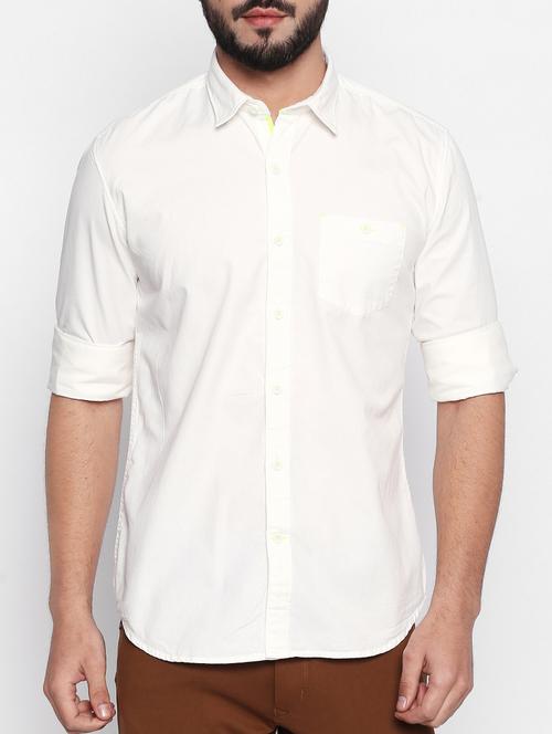 white cotton casual shirt - 15111218 - Very Small Image - 1