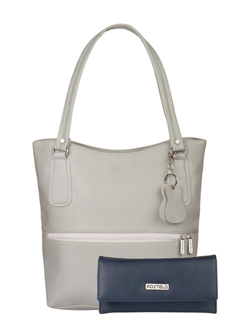 grey leatherette (pu) combo handbag - 15112861 - Very Small Image - 1