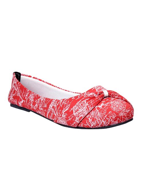 red fabric slip on ballerina - 15114492 - Very Small Image - 1