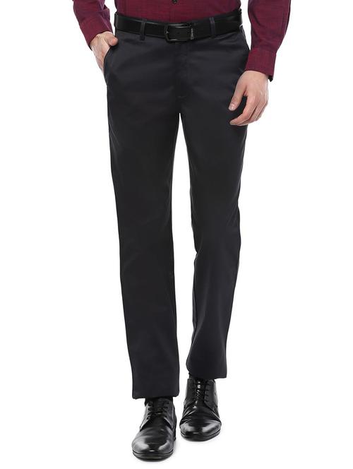 black polyester blend flat front formal trouser - 15116337 - Very Small Image - 1