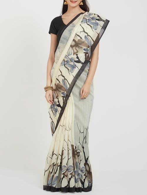 cream art silk bhagalpuri saree with blouse - 15118151 - Very Small Image - 1